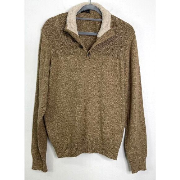 Tricots St. Raphael Sherpa Lined Collar Pullover Sweater Men's Size Medium - Picture 1 of 8
